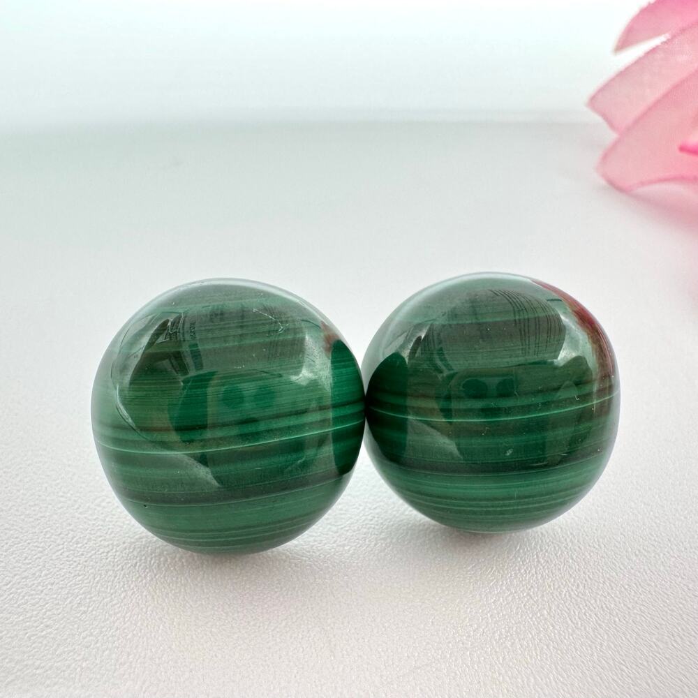 Large Chunky Malachite Dome Stud Earrings 925 Stamped Rockhound Gemstone Green